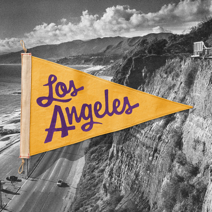 Los Angeles Flag - Purple and Yellow