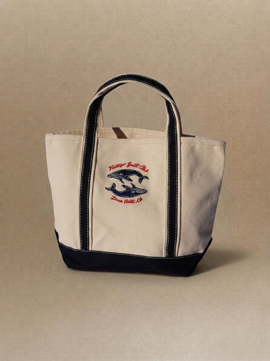 VYC Whale Large Tote - Cream & Navy