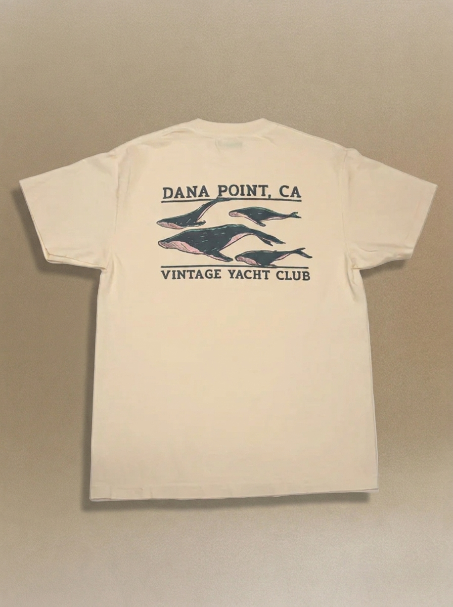 Whale Watching Tee - Faded Cream