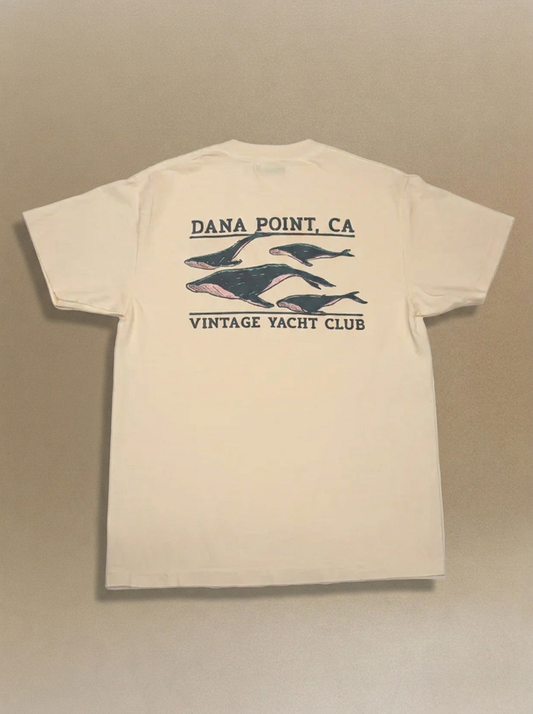 Whale Watching Tee - Faded Cream