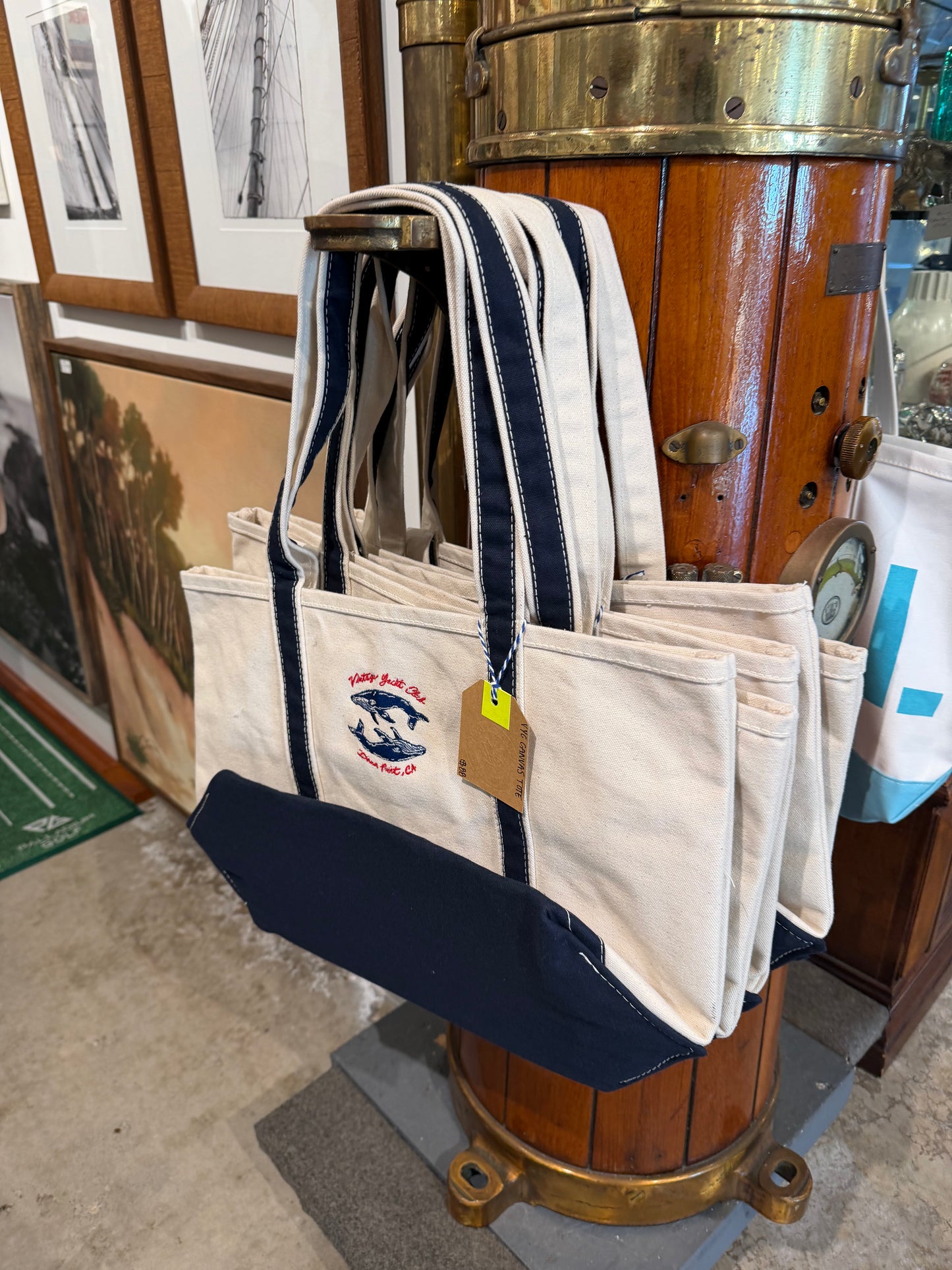 VYC Whale Large Tote - Cream & Navy