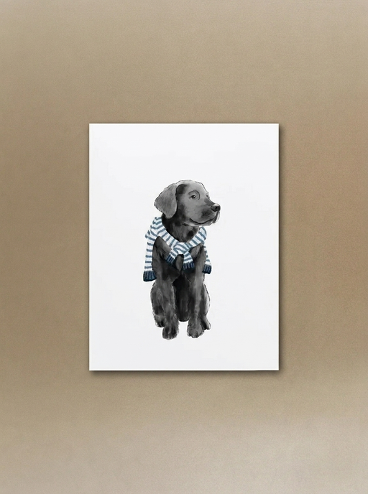 Preppy Black Lab Greeting Card
